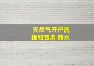 天然气开户流程和费用 丽水